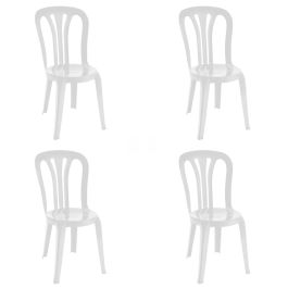 Silla de Jardín Garbar Garrotxa Blanco Polipropileno 43 x 52 x 89 cm 4 Unidades (4 Piezas)