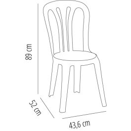 Silla de Jardín Garbar Garrotxa Blanco Polipropileno 43 x 52 x 89 cm 4 Unidades (4 Piezas)