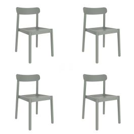 Silla de Jardín Garbar Elba Gris Polipropileno 50 x 53 x 80 cm 4 Unidades (4 Piezas)