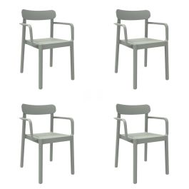 Silla de Jardín Garbar Elba Gris Polipropileno 56 x 53 x 80 cm 4 Unidades (4 Piezas)