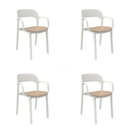 Silla de Jardín Garbar Ona Blanco Beige Arena Polipropileno 56 x 79 x 52 cm 56 x 52 x 79 cm 4 Unidades (4 Piezas)