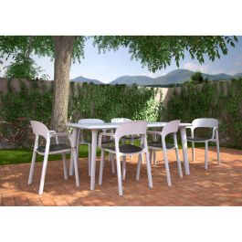 Silla de Jardín Garbar Ona Blanco Beige Arena Polipropileno 56 x 79 x 52 cm 56 x 52 x 79 cm 4 Unidades (4 Piezas)