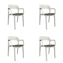 Silla de Jardín Garbar Ona Blanco Marrón Chocolate Polipropileno 56 x 79 x 52 cm 56 x 52 x 79 cm 4 Unidades (4 Piezas) Precio: 246.49999968. SKU: B1GWZ99YL9