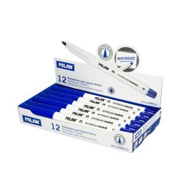 Caja de 12 rotuladores azules ø3,7mm para pizarra blanca milan Precio: 8.0949005566. SKU: S7906360