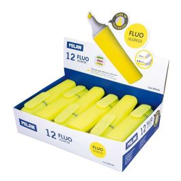 Milan Marcador Fluorescente Punta Biselada Amarillo Caja Expositora 12 Ud