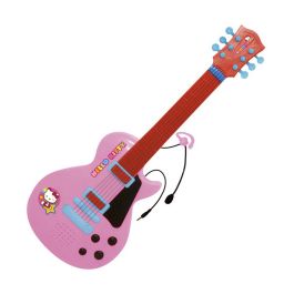 Guitarra Infantil Hello Kitty Electrónica Micrófono Rosa