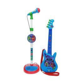 Guitarra y microfono de pie pj masks con amplificador (altura regulable)