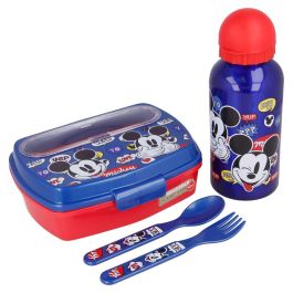 Set de Menaje Infantil Mickey Mouse Happy smiles 21 x 18 x 7 cm Rojo Azul