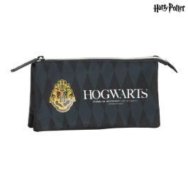 Portatodo Harry Potter Hogwarts Triple Harry Potter Negro Gris (22 x 12 x 3 cm) (22 x 3 x 12 cm)