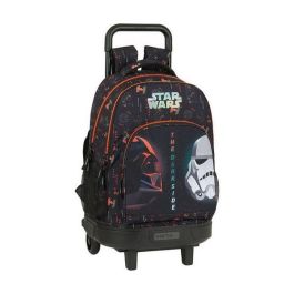 Mochila Escolar con Ruedas Compact Star Wars The Dark SIde Negro Naranja