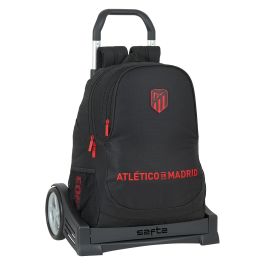 Mochila Escolar con Ruedas Atlético Madrid Negro Mochila Escolar con Ruedas Atlético Madrid Negro