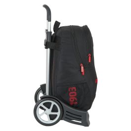 Mochila Escolar con Ruedas Atlético Madrid Negro Mochila Escolar con Ruedas Atlético Madrid Negro