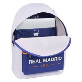 Mochila para Portátil con Salida de Auriculares Real Madrid C.F. Azul Blanco