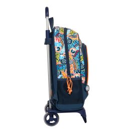 Mochila Escolar con Ruedas Hot Wheels Challenge Azul marino (32 x 42 x 14 cm)