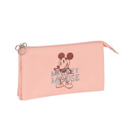 Portatodo Triple Mickey Mouse Clubhouse Cotton Rosa 22 x 12 x 3 cm