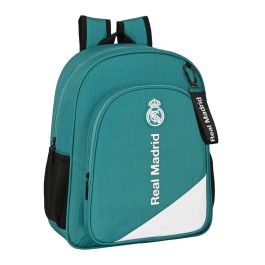Mochila Escolar Real Madrid C.F. Blanco Verde Turquesa 32 x 38 x 12 cm Bixoto