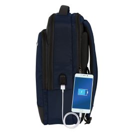 Mochila para Portátil y Tablet con Salida USB Safta Business Azul oscuro (29 x 44 x 15 cm)