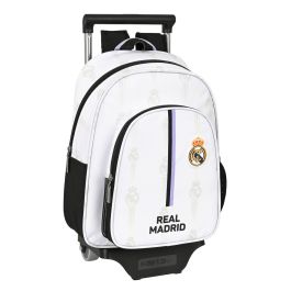 Mochila Escolar con Ruedas Real Madrid C.F. Negro Blanco (28 x 34 x 10 cm) Mochila Escolar con Ruedas Real Madrid C.F. Negro Blanco (28 x 34 x 10 cm)