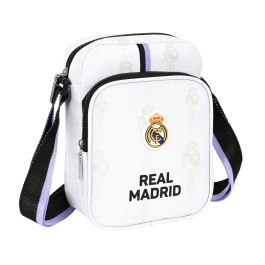 Bolso Bandolera Real Madrid C.F. Negro Blanco (16 x 22 x 6 cm)
