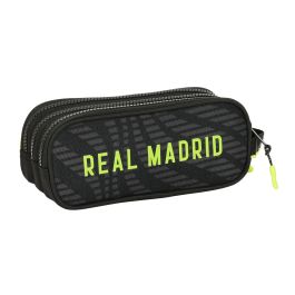 Portatodo Triple Real Madrid C.F. Negro (21 x 8.5 x 7 cm)