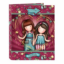 Carpeta de anillas Gorjuss Fireworks Granate A4 (26.5 x 33 x 4 cm)