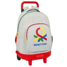 Mochila Escolar con Ruedas Benetton Pop Gris (33 x 45 x 22 cm)