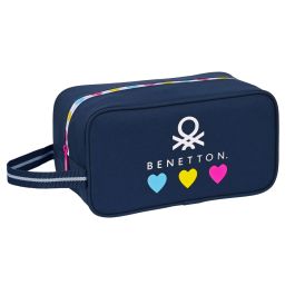 Zapatillero de Viaje Benetton Love Azul marino 29 x 15 x 14 cm Zapatillero de Viaje Benetton Love Azul marino 29 x 15 x 14 cm