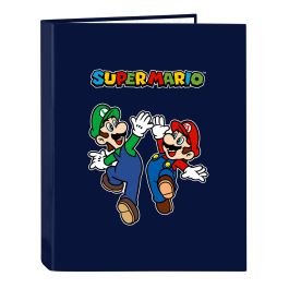 Carpeta de anillas Super Mario 26.5 x 33 x 4 cm Azul marino A4