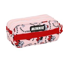 Portatodo Triple Minnie Mouse Me time Rosa (21,5 x 10 x 8 cm)
