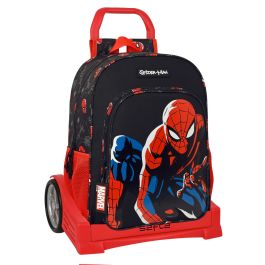 Mochila Escolar con Ruedas Spider-Man Hero Negro 33 x 42 x 14 cm