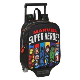 Mochila Escolar con Ruedas The Avengers Super heroes Negro (22 x 27 x 10 cm)