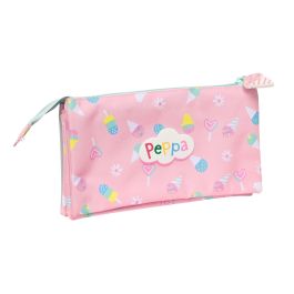 Portatodo Doble Peppa Pig Ice cream Rosa Menta 22 x 12 x 3 cm