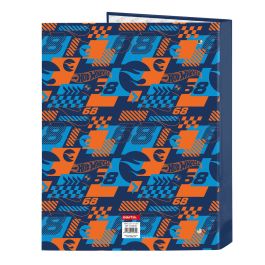 Carpeta de anillas Hot Wheels Speed club Naranja Azul marino A4 (26.5 x 33 x 4 cm)