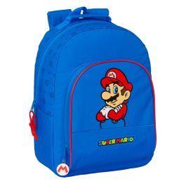 Mochila Escolar Super Mario Play Azul Rojo 32 x 42 x 15 cm