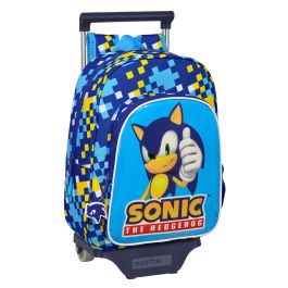 Mochila Escolar con Ruedas Sonic Speed 26 x 34 x 11 cm Azul