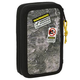 Plumier Doble Jurassic World Warning Gris 12.5 x 19.5 x 4 cm (28 piezas)