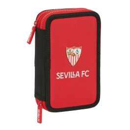Plumier Doble Sevilla Fútbol Club Negro Rojo 12.5 x 19.5 x 4 cm (28 piezas)