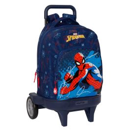 Mochila Escolar con Ruedas Spider-Man Neon Azul marino 33 X 45 X 22 cm