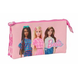 Portatodo Triple Barbie Rosa 22 x 12 x 3 cm
