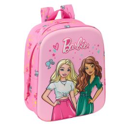 Mochila Escolar Barbie Rosa Fucsia 22 x 27 x 10 cm 3D