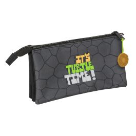 Portatodo Triple Teenage Mutant Ninja Turtles Negro Gris 22 x 12 x 3 cm