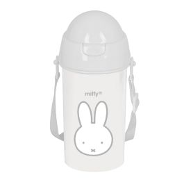 Botella con Tapa y Pajita Miffy Niebla Gris PVC 500 ml