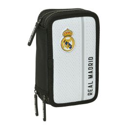 Plumier Triple Real Madrid C.F. Blanco Gris 12,5 x 19,5 x 5,5 cm 36 Piezas