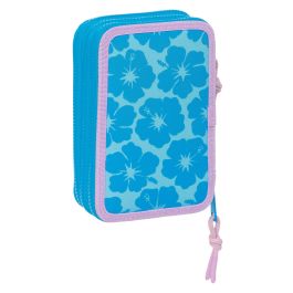 Plumier Triple Lilo & Stitch Hawaii Azul 12,5 x 19,5 x 5,5 cm 36 Piezas