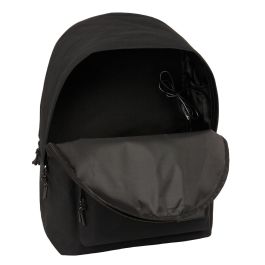 Mochila doble para portatil 15,6"+usb f.c.barcelona chica negro 31x44x18 cm