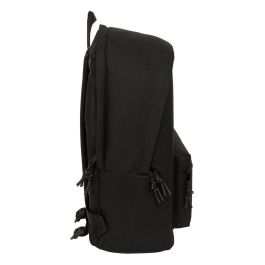 Mochila doble para portatil 15,6"+usb f.c.barcelona chica negro 31x44x18 cm