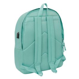 Mochila doble para portatil 15,6"+usb f.c.barcelona chica musgo 31x44x18 cm