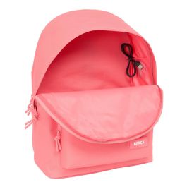 Mochila doble para portatil 15,6"+usb f.c.barcelona chica coral 31x44x18 cm