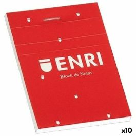 Bloc de Notas ENRI Rojo A6 80 Hojas 4 mm (10 Unidades)