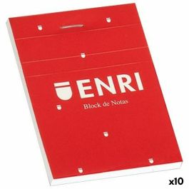 Bloc de Notas ENRI Rojo A7 80 Hojas (10 Unidades) Precio: 7.49999987. SKU: B15BVYFXJS